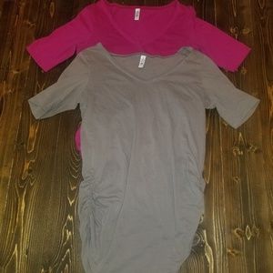 Womens large VS Yoga shirts pink & brown